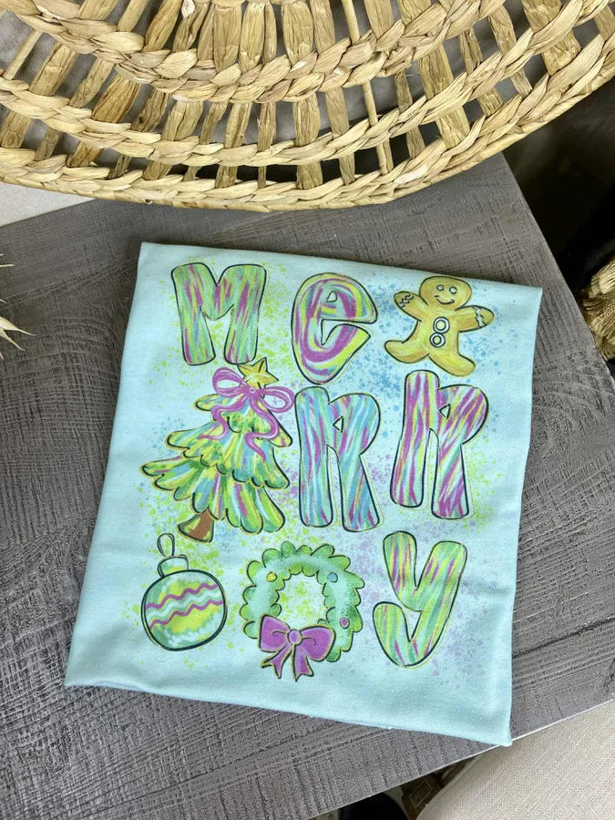 Merry Watercolor (Tultex Tee)