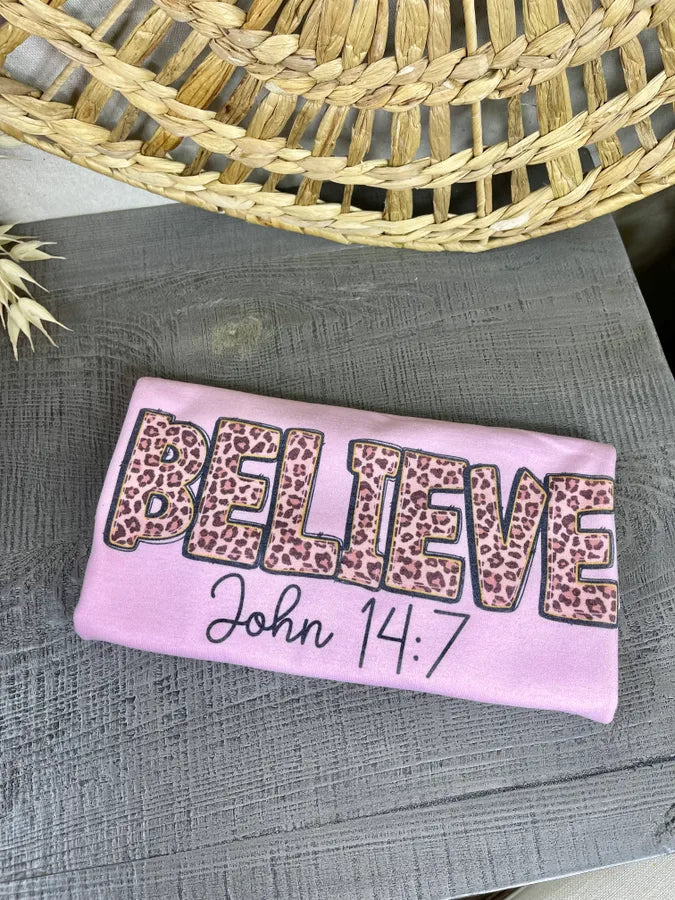Leopard Believe John 14:7 (Gildan Tee)