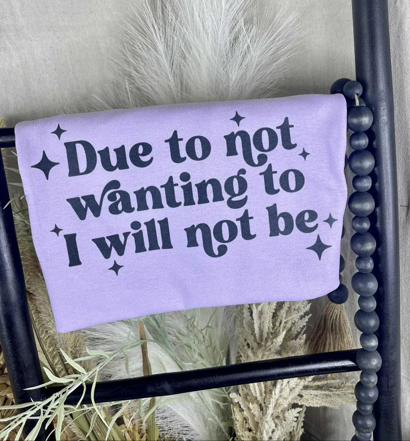 Due to Not Wanting To (Gildan Tee)