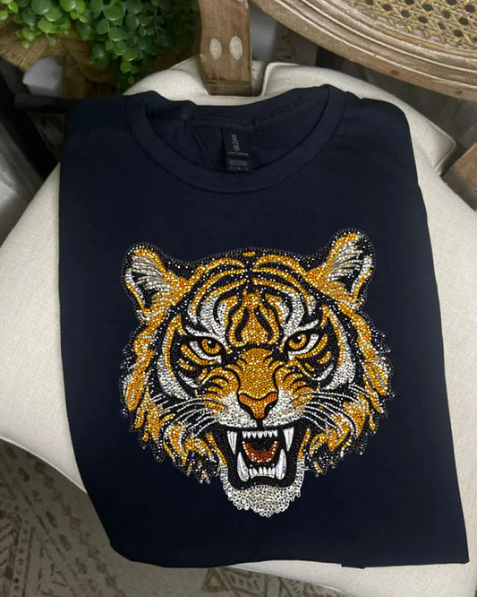 Faux Rhinestone Tiger (DTF Tee)