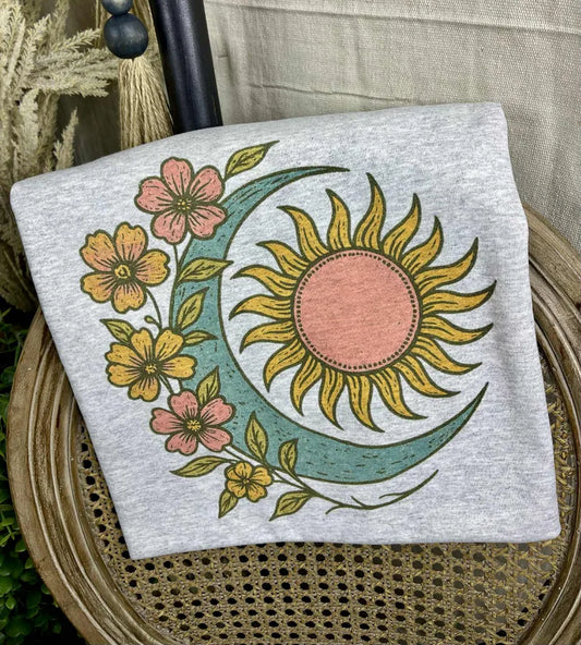 Floral Sun and Moon (Gildan Tee)