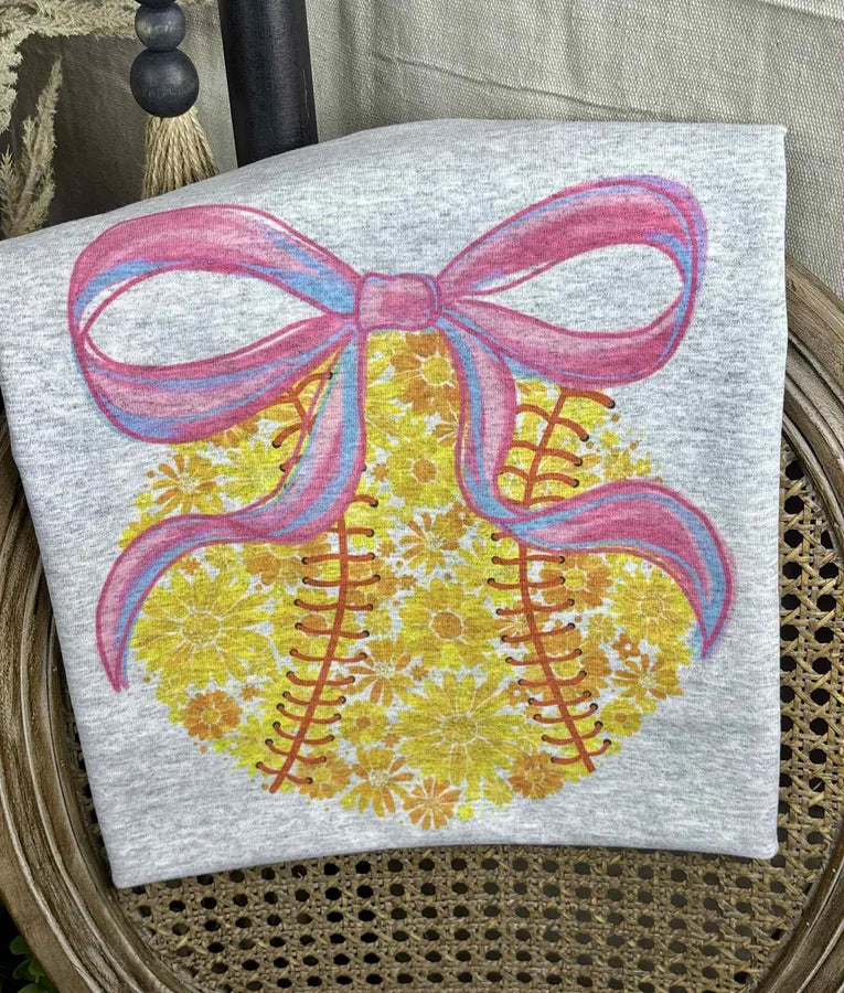 Softball with a Bow (Gildan Tee)