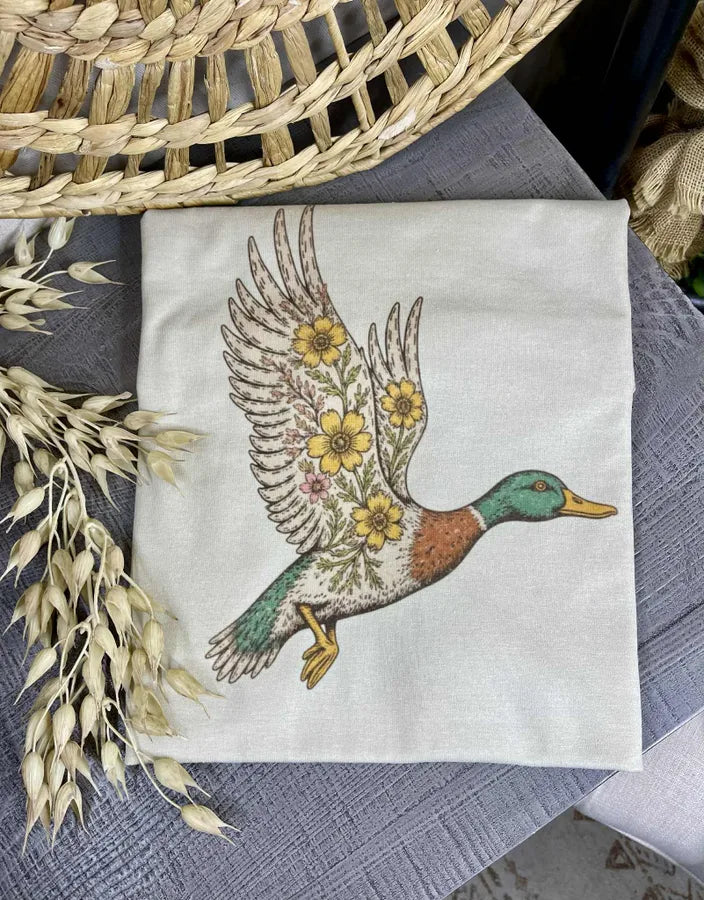 Floral Duck (Gildan Tee)