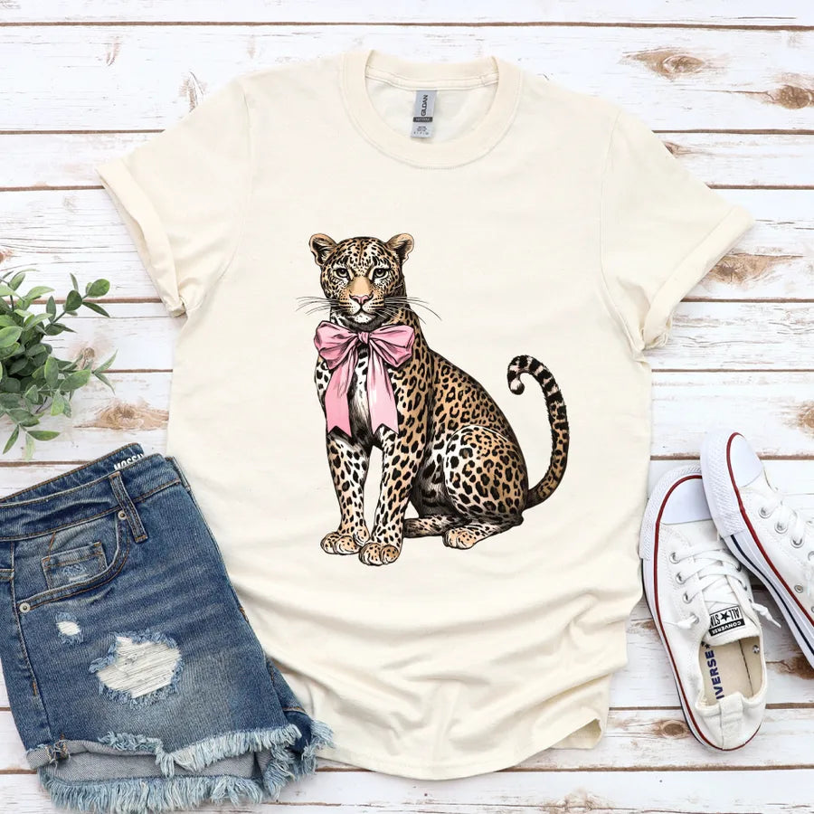 Cheetah with Bow (DTF Tee)