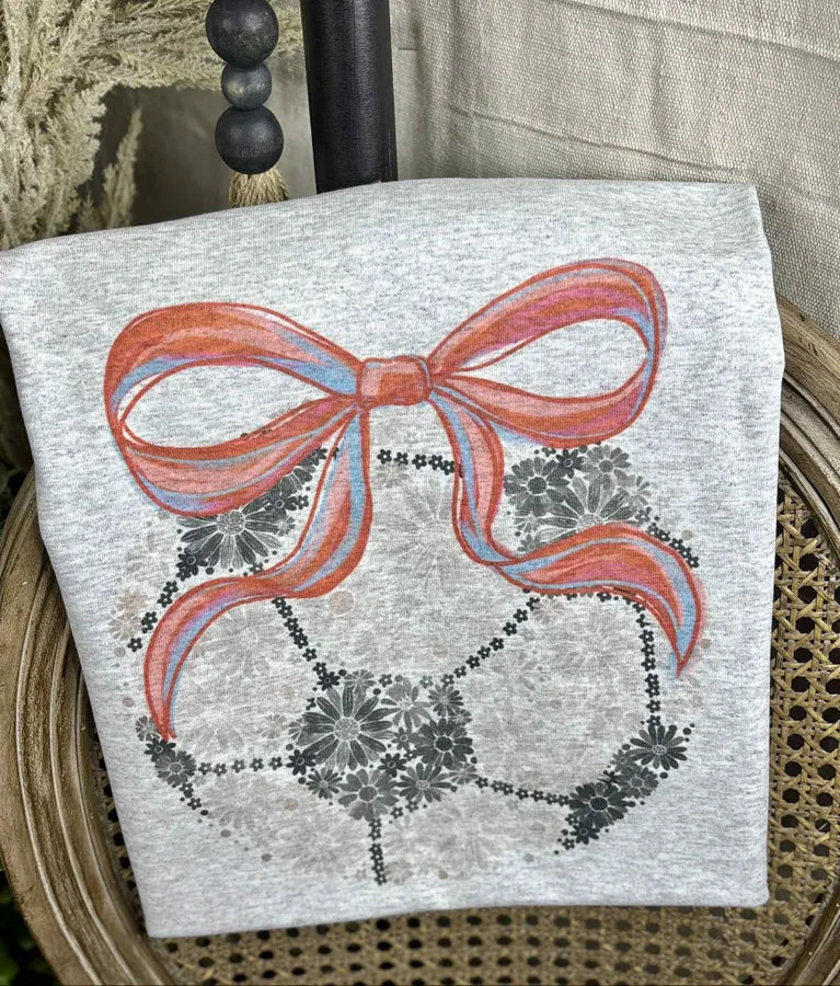 Soccer Ball with Bow (Gildan Tee)