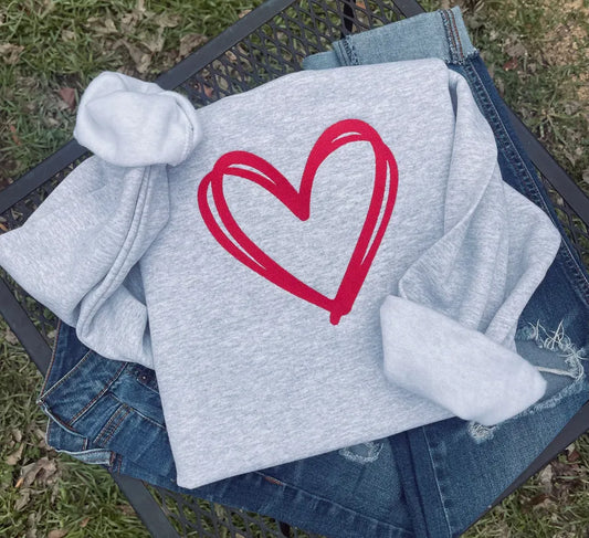 Heart Embroidery Sweatshirt